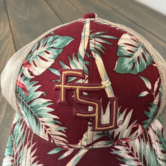 Florida State University Seminoles Floral Print Mesh Back Snapback Cap (C9) - Picture 9 of 9